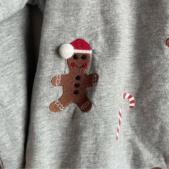 CHRISTMAS SWEATER gingerbread crewneck holiday festive long sleeve size small - Picture 3 of 5